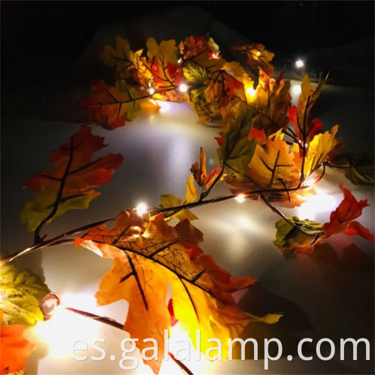 Luces acogedoras de hojas de arce de otoño cálido para la decoración del hogar